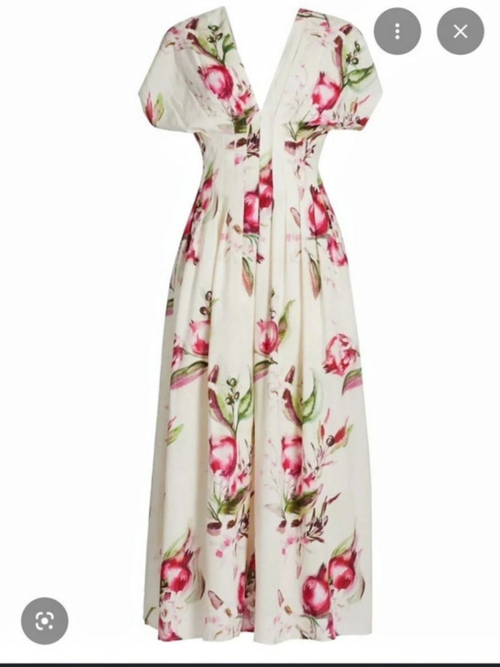 Nicholas Pomegranate Floral Print Maxi Dress, Cream & Pink